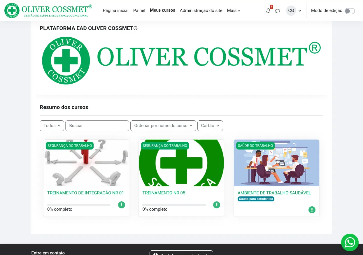 EAD Oliver Cosmet - Cursos Online